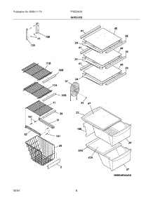 09 - Shelves parts for Frigidaire Refrigerator FRS23W3AWB from AppliancePartsPros.com