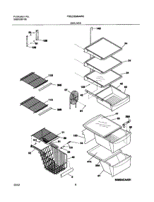 09 - Shelves parts for Frigidaire Refrigerator FRS23SM4AW0 from AppliancePartsPros.com