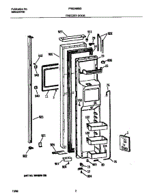 02 - Freezer Door parts for Frigidaire Refrigerator FRS24BGGW3 from AppliancePartsPros.com