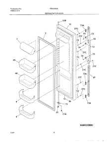 05 - Refrigerator Door parts for Frigidaire Refrigerator FRS23X5AW1 from AppliancePartsPros.com
