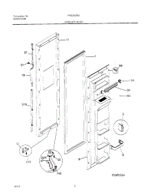 03 - Freezer Door parts for Frigidaire Refrigerator FRS24ZRGD1 from AppliancePartsPros.com