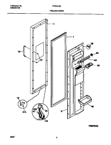 02 - Freezer Door parts for Frigidaire Refrigerator FRS24ZSFB0 from AppliancePartsPros.com