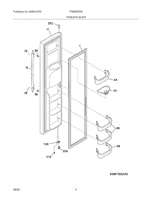 03 - Freezer Door parts for Frigidaire Refrigerator FRS26BRDSBN from AppliancePartsPros.com