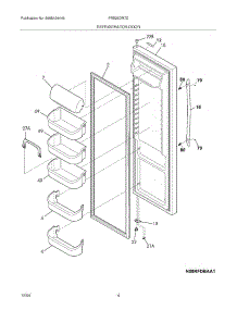 05 - Refrigerator Door parts for Frigidaire Refrigerator FRS26DR7DS6 from AppliancePartsPros.com