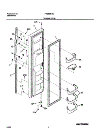 03 - Freezer Door parts for Frigidaire Refrigerator FRS26BH5CW0 from AppliancePartsPros.com