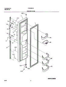 03 - Freezer Door parts for Frigidaire Refrigerator FRS26BH6CS1 from AppliancePartsPros.com