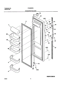 05 - Refrigerator Door parts for Frigidaire Refrigerator FRS26BH6CS1 from AppliancePartsPros.com