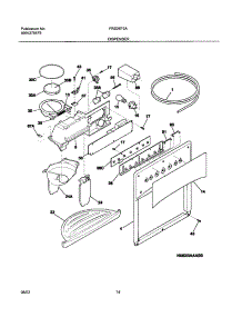 15 - Dispenser parts for Frigidaire Refrigerator FRS26F5AW5 from AppliancePartsPros.com