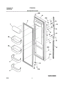05 - Refrigerator Door parts for Frigidaire Refrigerator FRS26H5ASB8 from AppliancePartsPros.com