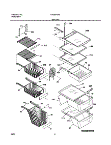 09 - Shelves parts for Frigidaire Refrigerator FRS26H5ASB8 from AppliancePartsPros.com