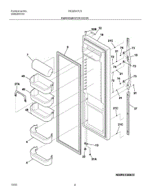 05 - Refrigerator Door parts for Frigidaire Refrigerator FRS26H7CSB2 from AppliancePartsPros.com