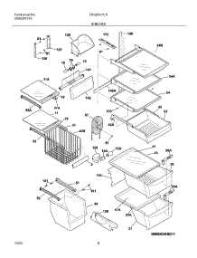 09 - Shelves parts for Frigidaire Refrigerator FRS26H7CSB2 from AppliancePartsPros.com
