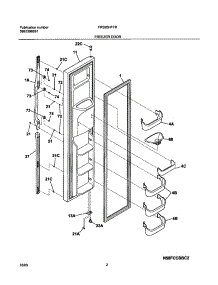 03 - Freezer Door parts for Frigidaire Refrigerator FRS26HF7BQ3 from AppliancePartsPros.com