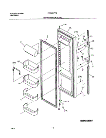 05 - Refrigerator Door parts for Frigidaire Refrigerator FRS26HF7BQ3 from AppliancePartsPros.com