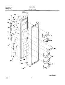 03 - Freezer Door parts for Frigidaire Refrigerator FRS26HF7BQ1 from AppliancePartsPros.com