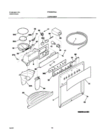 15 - Dispenser parts for Frigidaire Refrigerator FRS26KR4AB3 from AppliancePartsPros.com