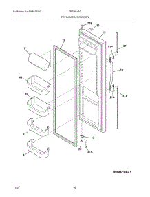 05 - Refrigerator Door parts for Frigidaire Refrigerator FRS26LH5DW5 from AppliancePartsPros.com