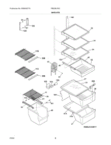 09 - Shelves parts for Frigidaire Refrigerator FRS26LR5CQ0 from AppliancePartsPros.com