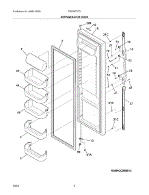 05 - Refrigerator Door parts for Frigidaire Refrigerator FRS26TS7DB2 from AppliancePartsPros.com