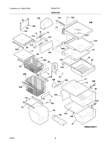 09 - Shelves parts for Frigidaire Refrigerator FRS26TS7DB2 from AppliancePartsPros.com