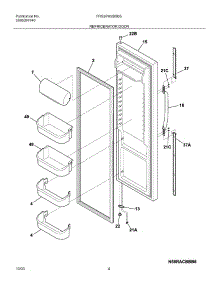 05 - Refrigerator Door parts for Frigidaire Refrigerator FRS26W2BSB5 from AppliancePartsPros.com