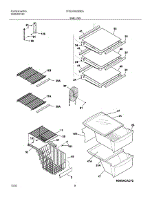 09 - Shelves parts for Frigidaire Refrigerator FRS26W2BSB5 from AppliancePartsPros.com