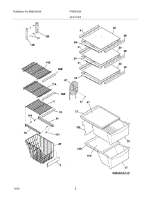 09 - Shelves parts for Frigidaire Refrigerator FRS26W2AQD from AppliancePartsPros.com