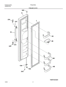 03 - Freezer Door parts for Frigidaire Refrigerator FRS26W2AW7 from AppliancePartsPros.com