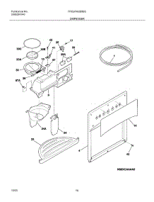 15 - Dispenser parts for Frigidaire Refrigerator FRS26W2BSB5 from AppliancePartsPros.com
