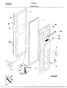 02 - Freezer Door parts for Frigidaire Refrigerator FRS26ZNHD5 from AppliancePartsPros.com