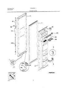 03 - Freezer Door parts for Frigidaire Refrigerator FRS26ZRGWC from AppliancePartsPros.com