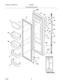 05 - Refrigerator Door parts for Frigidaire Refrigerator FRS3HR5JB0 from AppliancePartsPros.com