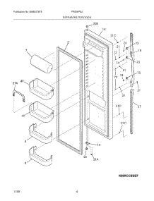 05 - Refrigerator Door parts for Frigidaire Refrigerator FRS3HR5JW3 from AppliancePartsPros.com