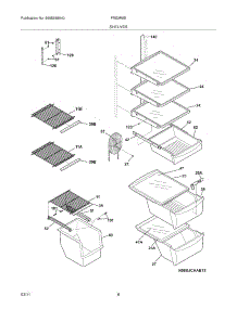 09 - Shelves parts for Frigidaire Refrigerator FRS3R5EMBL from AppliancePartsPros.com