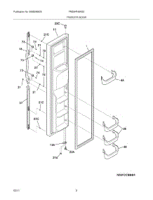 03 - Freezer Door parts for Frigidaire Refrigerator FRS6HR45KS3 from AppliancePartsPros.com