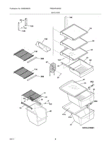 09 - Shelves parts for Frigidaire Refrigerator FRS6HR45KS3 from AppliancePartsPros.com