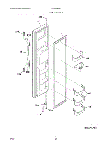 05 - Freezer Door parts for Frigidaire Refrigerator FRS6HR4HB4 from AppliancePartsPros.com