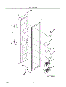 03 - Freezer Door parts for Frigidaire Refrigerator FRS6LC8FS4 from AppliancePartsPros.com