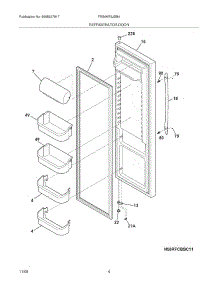 05 - Refrigerator Door parts for Frigidaire Refrigerator FRS6KR5JSB4 from AppliancePartsPros.com
