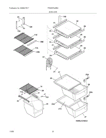 09 - Shelves parts for Frigidaire Refrigerator FRS6KR5JSB4 from AppliancePartsPros.com