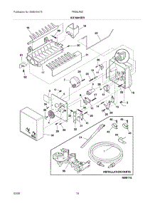 19 - Ice Maker parts for Frigidaire Refrigerator FRS6LR5EW3 from AppliancePartsPros.com