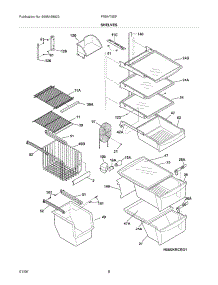 09 - Shelves parts for Frigidaire Refrigerator FRSHT5EFSB0 from AppliancePartsPros.com