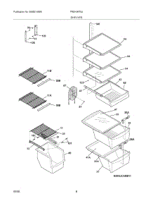 09 - Shelves parts for Frigidaire Refrigerator FRSH6KR5JW1 from AppliancePartsPros.com