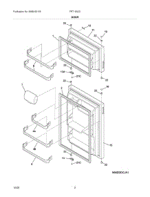 03 - Door parts for Frigidaire Refrigerator FRT15A2DW3 from AppliancePartsPros.com