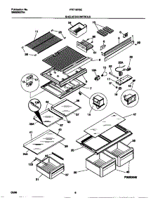 04 - Shelves / Controls parts for Frigidaire Refrigerator FRT16RSCW3 from AppliancePartsPros.com