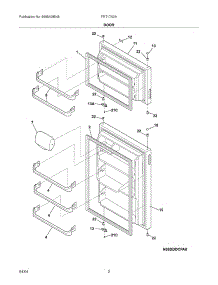 03 - Door parts for Frigidaire Refrigerator FRT17A2AW4 from AppliancePartsPros.com
