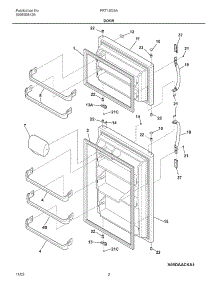 03 - Door parts for Frigidaire Refrigerator FRT18G5AQA from AppliancePartsPros.com