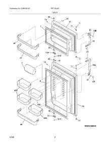 03 - Door parts for Frigidaire Refrigerator FRT18IL6DBJ from AppliancePartsPros.com
