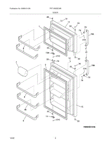 03 - Door parts for Frigidaire Refrigerator FRT18KB2DW6 from AppliancePartsPros.com