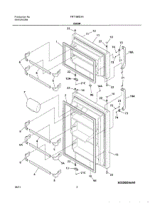03 - Door parts for Frigidaire Refrigerator FRT18KD4AW0 from AppliancePartsPros.com